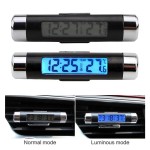 Digital thermometer + clock, with light, for auto